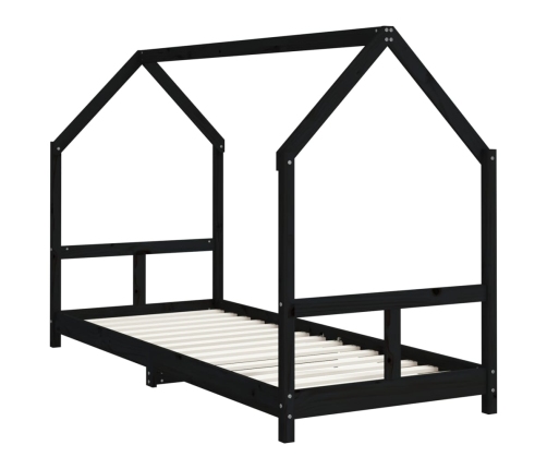 Estructura de cama para niños madera de pino negro 80x200 cm