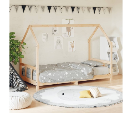 Estructura de cama para niños madera maciza de pino 90x200 cm