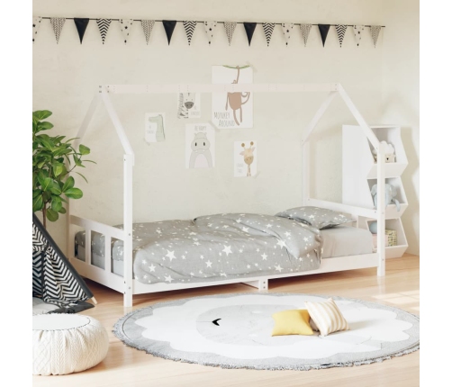 Estructura de cama para niños madera de pino blanco 90x200 cm