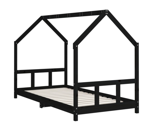 Estructura de cama para niños madera de pino negro 90x200 cm