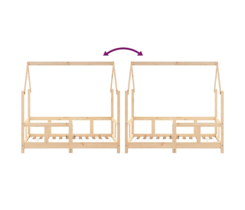 Estructura de cama para niños madera maciza de pino 70x140 cm