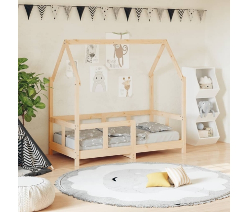 Estructura de cama para niños madera maciza de pino 70x140 cm