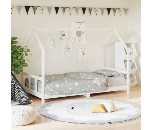 Estructura de cama para niños madera de pino blanco 90x190 cm