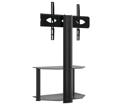 Mueble de TV de esquina 2 niveles para 32-70 pulgadas negro