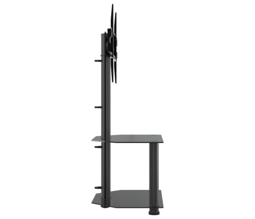 Mueble de TV de esquina 2 niveles para 32-70 pulgadas negro