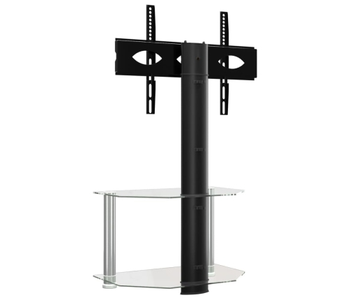 Mueble TV esquina 2 niveles para 32-70 pulgadas negro plateado