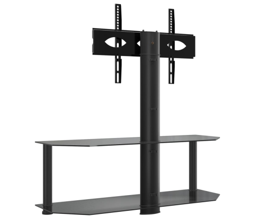 Mueble de TV de esquina 2 niveles para 32-70 pulgadas negro