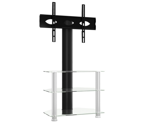 Mueble TV esquina 3 niveles para 32-70 pulgadas negro plateado