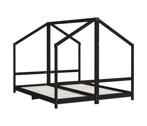 Estructura de cama para niños madera pino negro 2x(80x200) cm