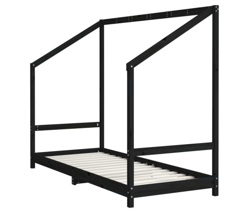 Estructura de cama para niños madera pino negro 2x(80x200) cm