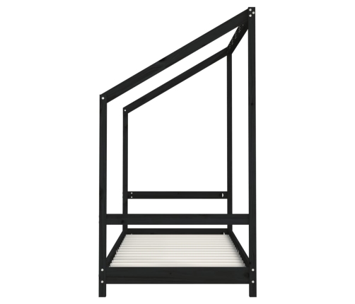 Estructura de cama para niños madera pino negro 2x(80x200) cm