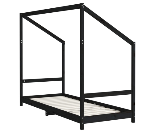 Estructura de cama para niños madera pino negro 2x(80x200) cm