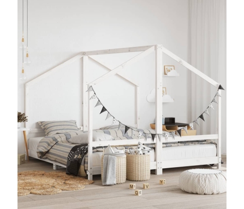 Estructura de cama para niños madera pino blanco 2x(90x200) cm