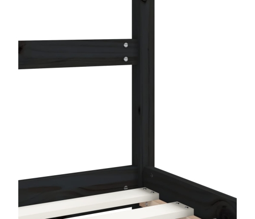 Estructura de cama para niños madera pino negro 2x(90x200) cm