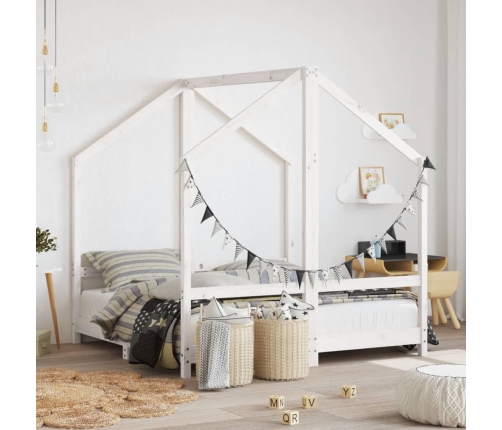 Estructura de cama para niños madera de pino blanco 2x(70x140)