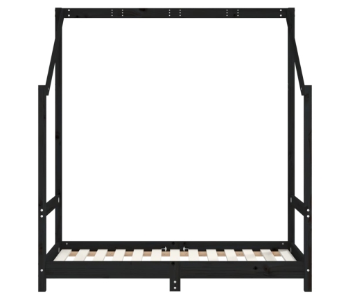 Estructura de cama de niños madera de pino negro 2x(70x140) cm