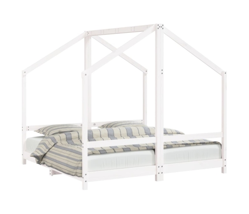 Estructura de cama de niños madera de pino blanco 2x(80x160) cm