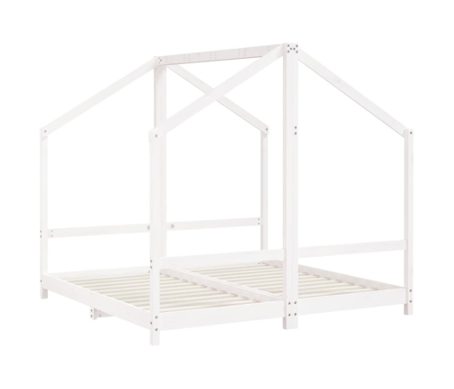 Estructura de cama de niños madera de pino blanco 2x(80x160) cm