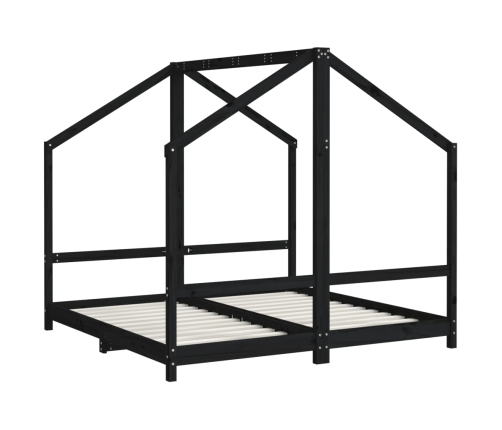 Estructura de cama para niños madera de pino negro 80x160 cm