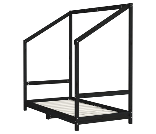 Estructura de cama para niños madera de pino negro 80x160 cm