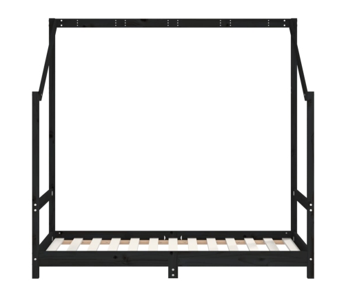 Estructura de cama para niños madera de pino negro 80x160 cm