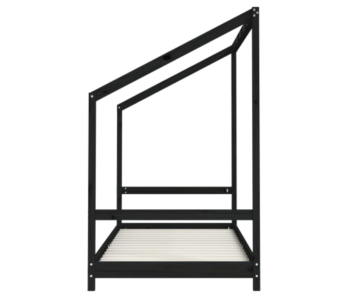 Estructura de cama de niños madera de pino negro 2x(90x190) cm