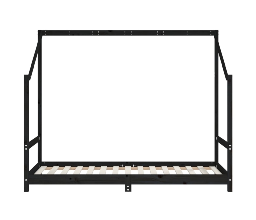 Estructura de cama de niños madera de pino negro 2x(90x190) cm