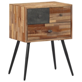 Mesita de noche madera maciza de teca 47x31,5x60 cm