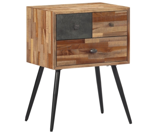 Mesita de noche madera maciza de teca 47x31,5x60 cm