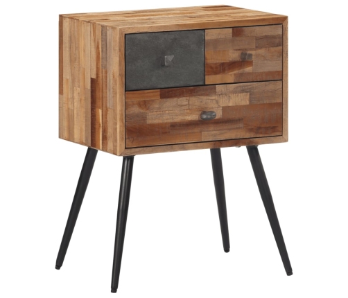 Mesita de noche madera maciza de teca 47x31,5x60 cm