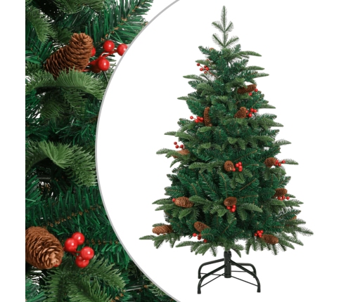 Árbol de Navidad artificial con piñas y bayas 120 cm