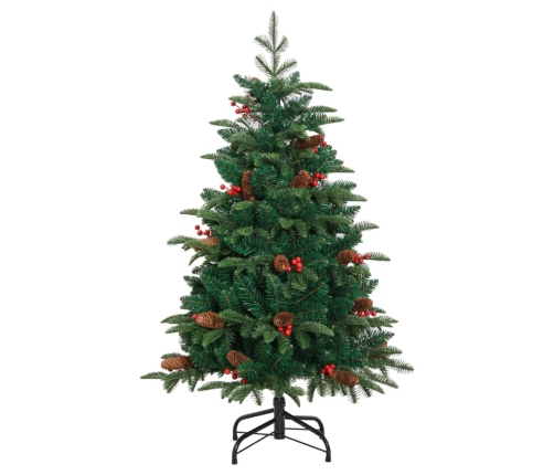 Árbol de Navidad artificial con piñas y bayas 120 cm