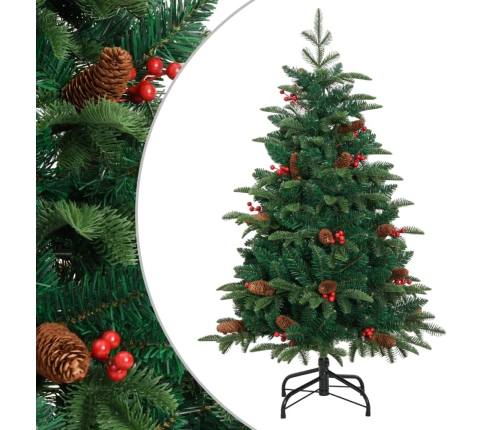 Árbol de Navidad artificial con piñas y bayas 150 cm