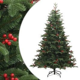 Árbol de Navidad artificial con piñas y bayas 180 cm