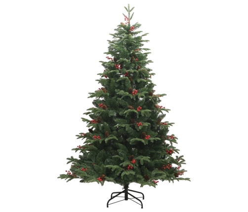 Árbol de Navidad artificial con piñas y bayas 210 cm