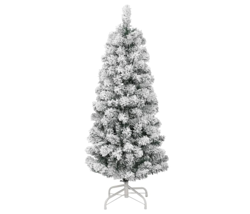 Árbol de Navidad artificial con bisagras y nieve flocada 120 cm