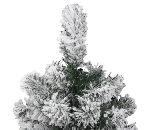 Árbol de Navidad artificial con bisagras y nieve flocada 120 cm