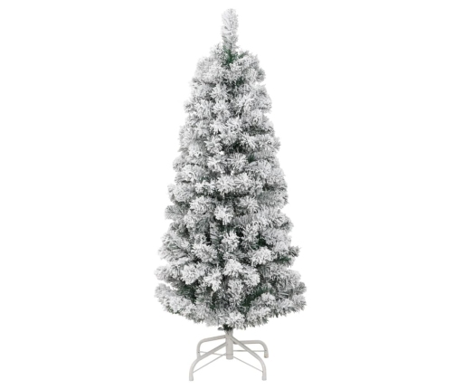 Árbol de Navidad artificial con bisagras y nieve flocada 150 cm