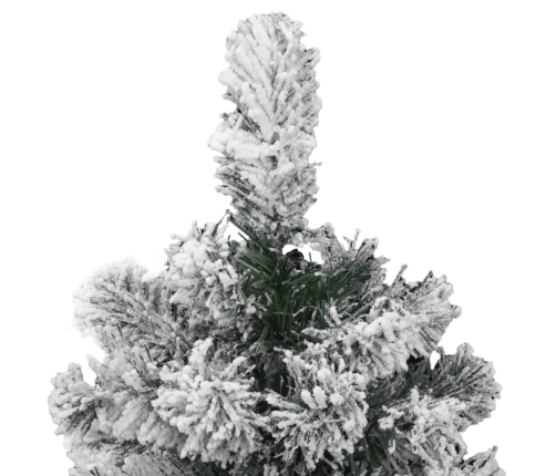 Árbol de Navidad artificial con bisagras y nieve flocada 150 cm