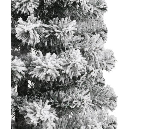 Árbol de Navidad artificial con bisagras y nieve flocada 150 cm