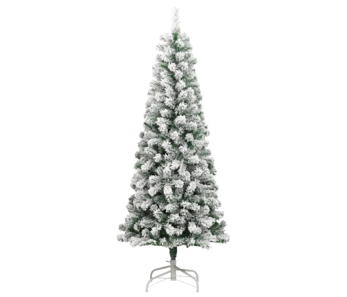 Árbol de Navidad artificial con bisagras y nieve flocada 180 cm