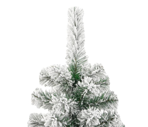 Árbol de Navidad artificial con bisagras y nieve flocada 180 cm