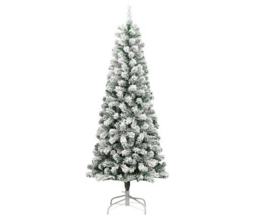 Árbol de Navidad artificial con bisagras y nieve flocada 240 cm