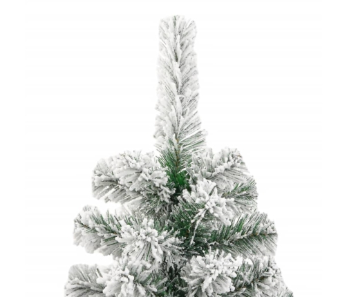 Árbol de Navidad artificial con bisagras y nieve flocada 240 cm