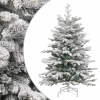 Árbol de Navidad artificial con bisagras y nieve flocada 120 cm