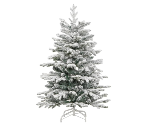 Árbol de Navidad artificial con bisagras y nieve flocada 120 cm