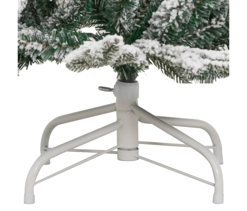 Árbol de Navidad artificial con bisagras y nieve flocada 120 cm