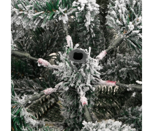 Árbol de Navidad artificial con bisagras y nieve flocada 150 cm