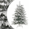 Árbol de Navidad artificial con bisagras y nieve flocada 210 cm