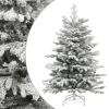 Árbol de Navidad artificial con bisagras y nieve flocada 240 cm